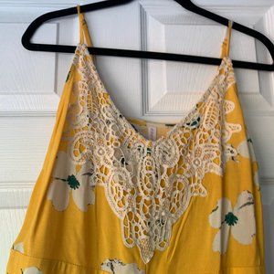 yellow floral romper